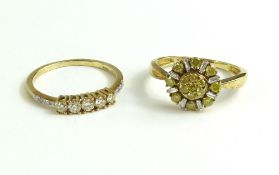 A 9ct yellow and white gold half eternity style ring