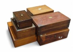A collection of seven unique boxes, writing slopes