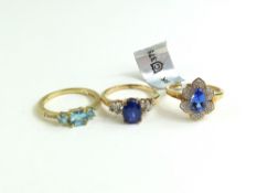 A 9ct gold AAA oval facetted cut tanzanite ring