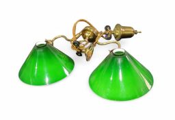 A Christopher Wray gilt brass rise and fall pendan
