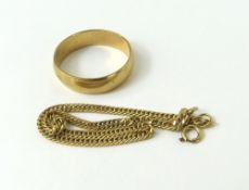 A 9ct gold plain wedding ring