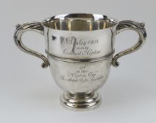 A silver trophy cup