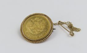 A Nicholas II 1899 Russian gold 5 ruble coin with