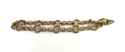 A 9ct fancy link chain composed of large round links and small round belcher links