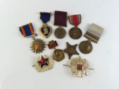 A collection of military medals and pins