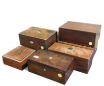 A collection of eight unique boxes, writing slopes