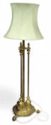 An Edwardian brass lamp