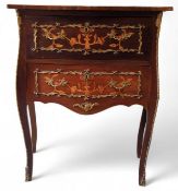 A Dutch tulipwood Serpentine shaped commode