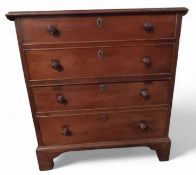 A short mahogany commode