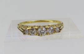 A late 19th or early 20th century diamond five sto