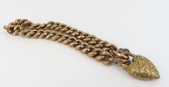 An unmarked hollow curb link bracelet, the links d