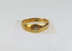 A 19th or early 20th century gypsy ring, the singl