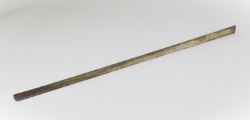 A silver letter opener, ultimately with cuboidal f