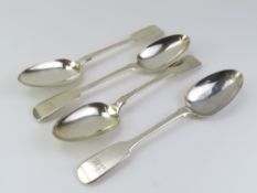 Four Victorian silver serving spoons