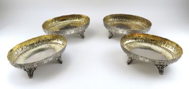 Four silver dishes