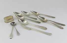 A collection of silver flatware
