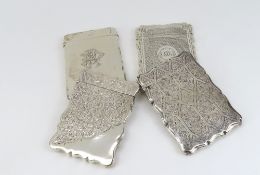 Four silver card cases