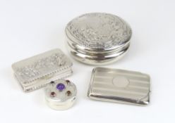 Four silver boxes