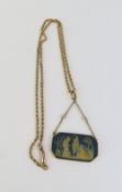 A 19th century Wedgwood blue jasperware pendant, t