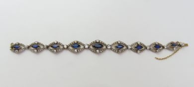 A 19th or early 20th century sapphire and diamond bracelet, comp
