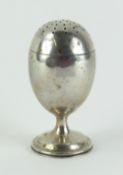 A Victorian silver egg-shaped pepper pot