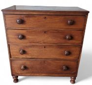 A Victorian mahogany flat-fronted chest of drawers