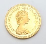 A 1979 Queen Elizabeth II full sovereign in capsul