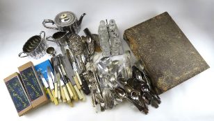 A large collection of silver-plated and silver items