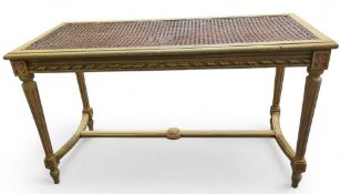 A wood and cane coffee table