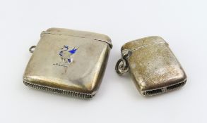 A pair of silver vesta cases