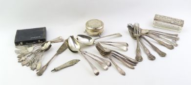 A collection of silver, silver-plated and other items
