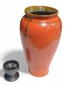 A mid 20th century Wesuma baluster vase in a burnt