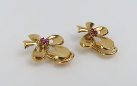 A pair of mid-20th century stylised trefoil shaped