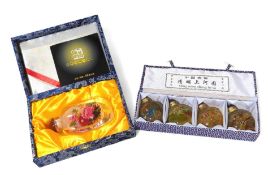 A large cased Chinese scent bottle with colourful