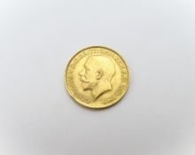 A 1918 King George V full sovereign, 8g gross