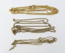 A 9ct gold fancy link chain, 72cm long, together w