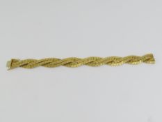 A mid 20th century bracelet, composed of four rows