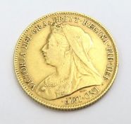 A Queen Victoria half sovereign, 4.0g gross