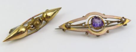 A late 19th or early 20th century brooch set with