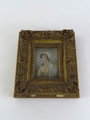 A 19th century portrait miniature of a lady named