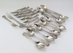 A collection of silver flatware