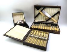 A collection of cased silver-plated items