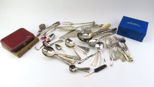 A collection of silver, silver-plated and other items