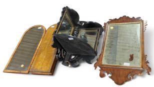 Four mirrors including a corner mirror with panes