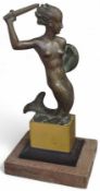 A bronze figure of the Mermaid of Poland by Wladyl