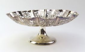 A silver fruit bowl
