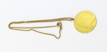 A King George III, gold guinea,1793 with a fifth laurea