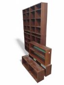 A large set of bookshelves