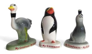 Three Carlton Ware figures advertising Guinness. I