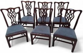 A set of six mahogany dining chairs